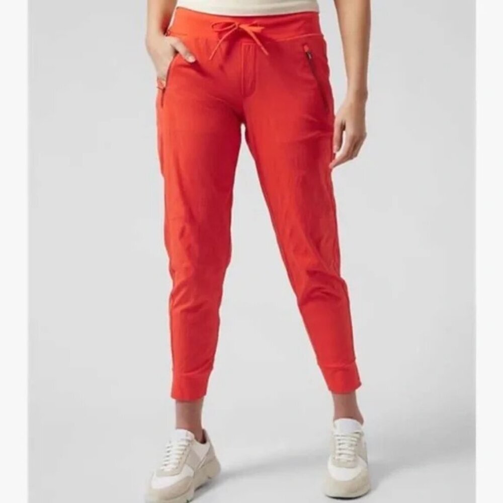 Athleta Neon Orange Trekkie North Jogger Pants